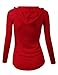 Doublju Womens Round Neck Thin Pullover Hoodie With Kangaroo Pocket