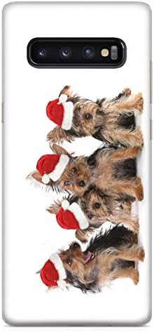Inspired Cases - 3D Textured Galaxy S10 Plus Case - Rubber Bumper Cover - Protective Phone Case for Samsung Galaxy S10 Plus - Cute Christmas Yorkies