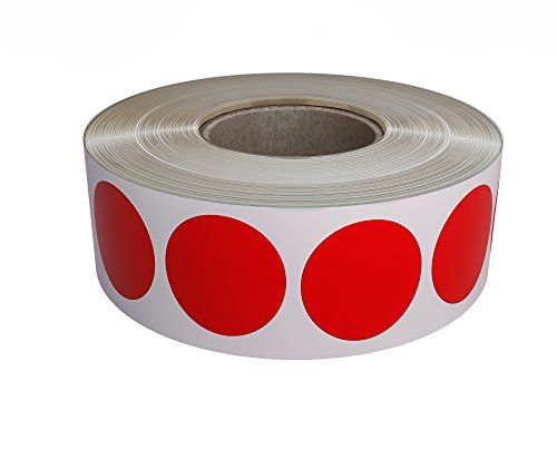 Red Dot Labels Stickers for Color Coding on Rolls - Permanent Adhesive Round Sticker Label 19mm (3/4