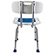 PCP Shower Chair Safety Seat, Stability Grip Traction, Portable Medical Senior Living Spa Recovery Support, Foam Padded, White/Blue