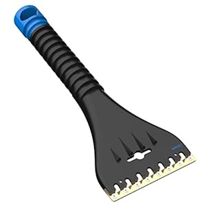 AUPROTEC IJskrabber met dubbel lemmet messing + polycarbonaat en ijsbreker tanden AE 1 zwart-blauw