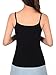 Satinior Women's Cami Camisole Built-In Bra Adjustable Spaghetti Strap Tank Top Padded Cami Tanks (L Size, Black)