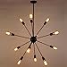 Naturous 12 Lights Pendant Light Black Modern Satellite Style Chandelier Painted Black Industrial Light Fixture for Residential Use Without Bulbs