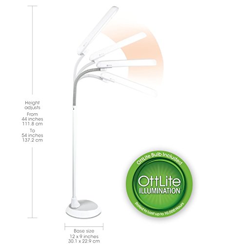 OttLite 24Watt Natural Daylight Bulb - 5500K, 1300 Lumens, Type C PL Lamp For Crafts & Reading