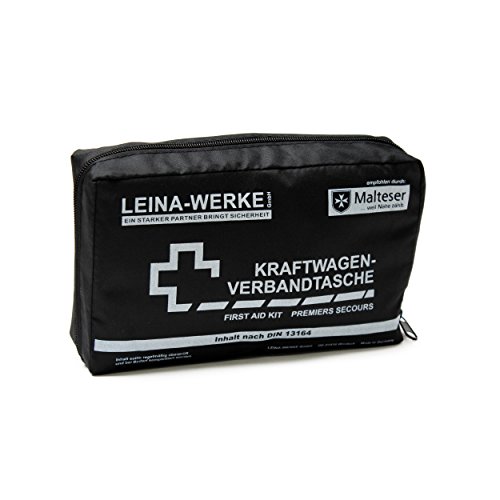 Leina 11006 First Aid Bag Compact with Velcro, Black/White