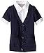 French Toast Little Girls' Cardigan Blouse 2 Fer, Navy, X-Small/4/5