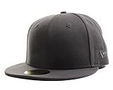 New Era Plain Tonal 59Fifty Fitted Hat (Graphite) Men's Blank Cap