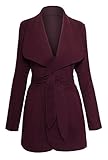 Women's Drape Open Front Waterfall Belted Wrap Coat Jacket