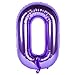 New 40 Inch Purple Digit Helium Foil Birthday Party Balloons Number 0