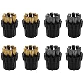 Shibeiparts 8 PCS Steam Mop Brush Head Steam Mop Brass Brush Head Steel Brush Head Accessories Steam Cleaner Mop Head (4PCS M8 Copper Brush &amp; 4PCS M8 Steel Brush)
