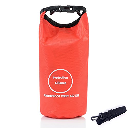 221 Pieces Waterproof First Aid Kit Outdoor Survival Kit - Includes Emergency Blanket, Ice Pack, Medical Scissors for Travel, Outdoor, School, Beach, Car, Caravan, Swimming