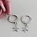 Huggie Dangle Hoop Earrings, Small Gold Silver Star Moon Earrings with Trendy Style for Women Ear Piercing Simple Jewelry, 4 Pairs