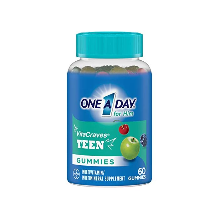 One A Day Teen for Him Multivitamin Gummies, Supplement with Vitamin A, C, D, E and Zinc for Immune Health Support…