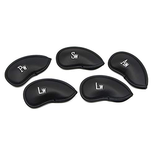 KUWAN 12pcs Golf Iron Head Covers - Thick Synthetic Leather Golf Club Headcover Set Fit All Brands