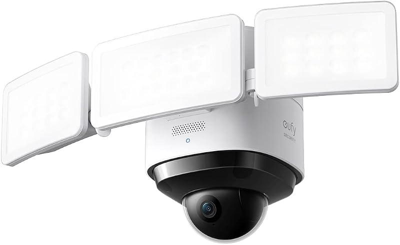 eufy Security Floodlight Cam S330 2K HD 3000 Lumens Pan Tilt AI Tracking