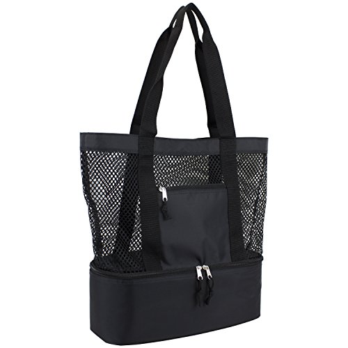 mesh beach bag with cooler
