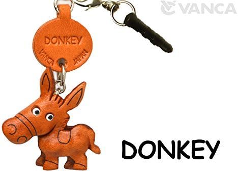 Donkey Leather Animal Earphone Jack Accessory/Dust Plug/Ear Cap/Ear JackVANCA Made in Japan #47226