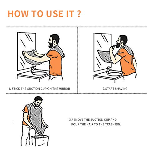 KIKOMO 2 Pack Beard Apron Set for Men Shaving Beard Bib Shaving Catcher Apron, Hair Catcher Grooming Cape Apron with 4 PCS Suction Cups Beard Trimming Apron for Father Men's Gifts