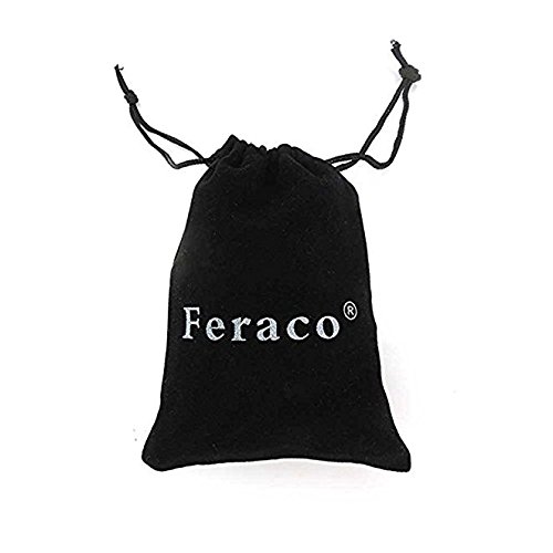Feraco Mens Bikers Bracelet Stainless Steel Motorcycle Bike Chain Bracelets 8.4 Inch, Black&Silver