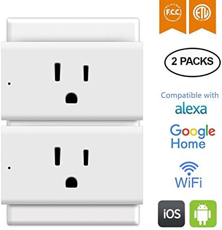 Alexa Accessories Wi-Fi Smart Plug 2 pack-Smart Outlet Devices Mini Socket with Timer Function Works with Amazon Alexa Echo, Homekit &amp; Google Home Phone/Voice Controlled Light Switch Energy Monitoring