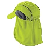 Ergodyne 6650 High Performance Baseball Style Hat with Neck Shade, Lime