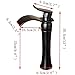 Votamuta Waterfall Spout Single Handle Bathroom Sink Vessel Faucet Basin Mixer Tap, ORB Oil Rubbed Bronze Lavatory Faucets Tall Body