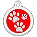 CNATTAGS Stainless Steel Enamel Pet ID Tags Designers Round Paws