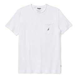 Nautica Men's Solid Crew Neck Short Sleeve Pocket