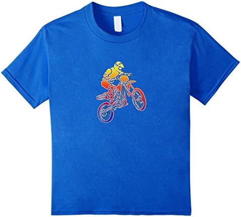 unisex-child Motocross - Colorful Dirt Bike T-shirt 6 Royal Blue