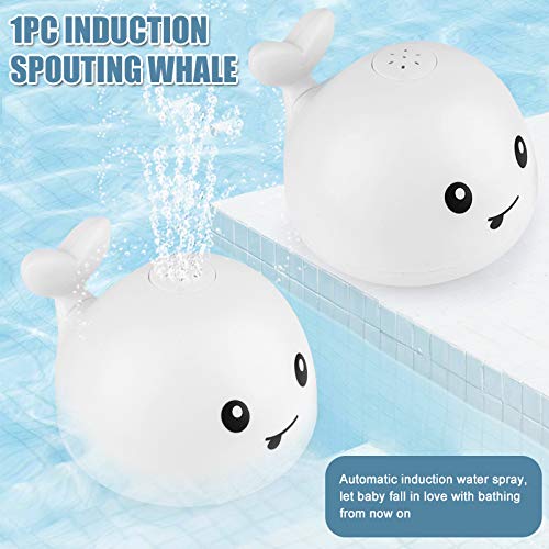 JOLIXIEYE Whale Bath Toy with LED Light Up,Bathtub Toys Spray Water Squirt Toy,Auto Induction