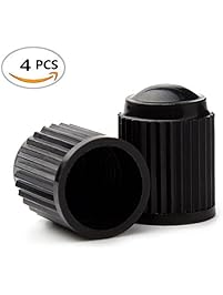 LanMa Valve Stem Caps Black Plastic Universal Car Tyre Air Valve Caps Bicycle Tire Valve Cap (4Pcs)