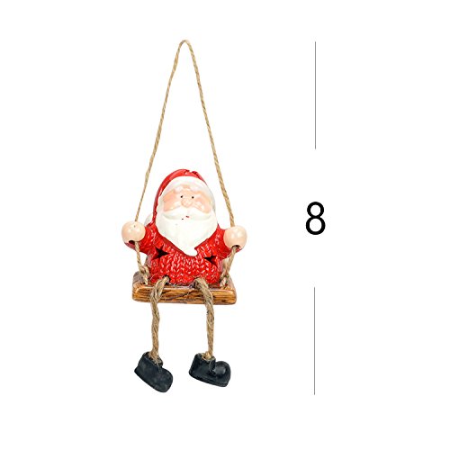 Evelyne GMT-10309-3 3-Piece Set Holiday Season Ceramic Christmas Haning Ornaments Decorative Display - Santa Claus