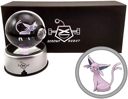 ScrewyRobot Crystal Ball 3D Night Light Color Changing Lamp 80mm (Espeon)