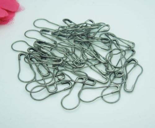 200 Pcs Safety Pins 22 mm (7/8") Copper Gunmetal Black Gourd Bulb Pear Shaped brass For Crafts Sewing Hanging Tags