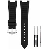 CYKLDS 25mm Notch Interface Rubber Silicone Watch Band Strap Replacement for Patek Philippe Nautilus Watch