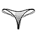 Likero Women Sexy Pendant Pearl G-String Panties Low Waist Thongs Underwear Panties (Black)