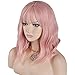 BERON 14 Inches Short Curly Women Girls Charming Synthetic Wig with Bangs Wig Cap Included (Lovely Pink)thumb 2