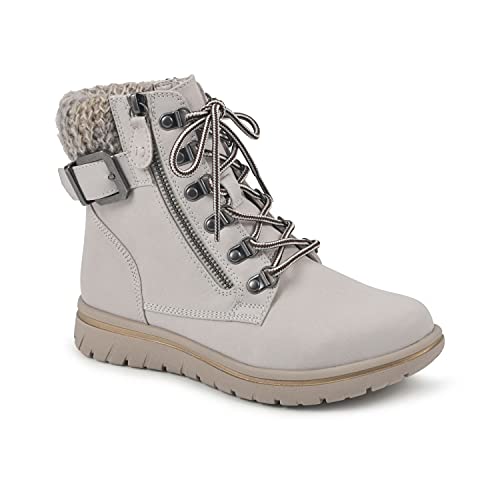 CLIFFS BY WHITE MOUNTAIN Women's Hearty Ankle Boot, Winter White/Fabric/Sweater…