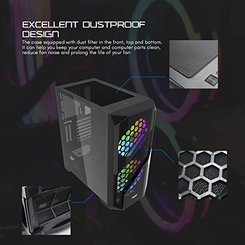 darkFlash BF5 Full Tower Gaming Computer PC Case Supports EATX Motherboards w/Tempered Glass
