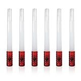 Life Gear 6 Pack RED LED Light Stick, Reusable Glow Stick or Glow Wand | Emergency Safety Glow Stick, Flashlight and Whistle