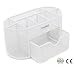 EasyPAG Mesh Desk Organizer, Multi-Functional Stationery Organizer for School Supplies, Office Pen Holder for Desk, 9 Compartments Dorm Organization with Drawer, White