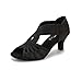 Ballroom Dance Shoes Women Latin Salsa Practice Dancer Shoes 2.5'' Heels YT02(9.5, Black)