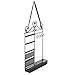 MyGift Black Metal Scrollwork Design Hanging Jewelry Organizer Rack with Storage Shelf