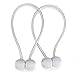 BTSKY Decorative Magnetic Curtain Tiebacks Rope - Window Treatment Hardware Curtain Holdbacks Drape Holder for Home Office, Set of 2 (Grey)