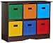 RiverRidge 6 Bin Storage Cabinet for Kids, Espresso