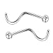 Nose Ring - Pistha 6 PCS 0.8MM Stainless Steel Rhinestone Nose Ring Body Piercing Rings Piercing Sparkly Crystal Nose Stud Hoop for Party and Dance