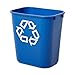 Rubbermaid Commercial Deskside Recycling Container, 3.4-Gallon, Blue, Small, Plastic, for Bedroom/Bathroom/Office, Fits Under Desk/Sink/Cabinet, Pack of 12