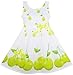 HY95 Girls Dress Green Apple Leaves Print Satin Bow Tie Size 6