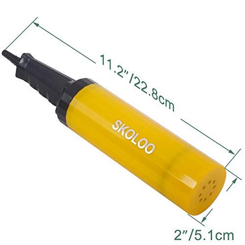 SKOLOO Hand Air Pump for Balls: Yoga Ball, Horse Hopper, Unicorn Bouncer, Balloon, Gym Ball, Inflatable Bouncing Horse, Two-Way Hand Pump, Yellow
