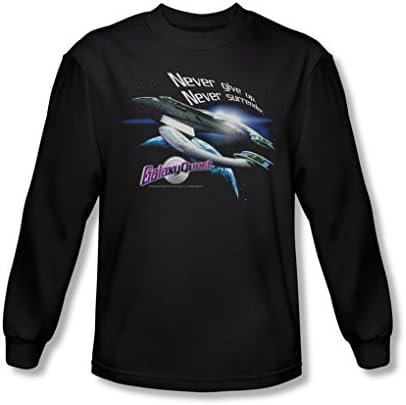 Galaxy Quest - Mens Never Surrender Long Sleeve Shirt In Black, Size: Small, Color: Black